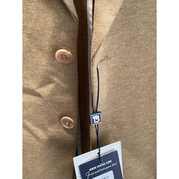 Tom Baine Men’s 3XL Solid Notch Label Blazer - Khaki - Slim Fit - READ $299 - Picture 8 of 11